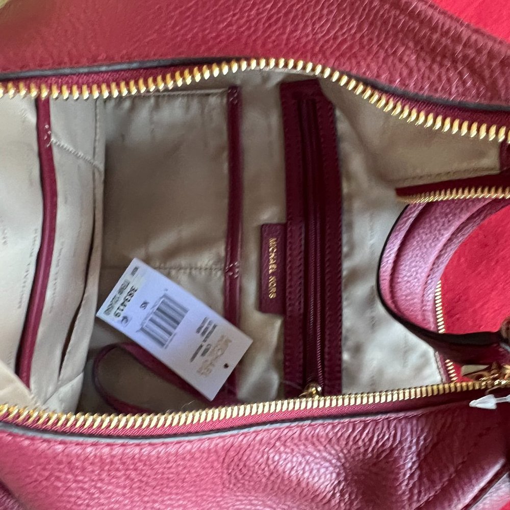 Michael Kors Lydia Leather Handbag.  NWT.  Mulberry - Picture 2 of 3